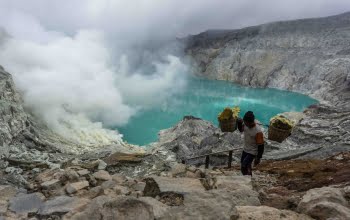 Kawah Ijen Volcano the Largest Acidic Lake in the World
